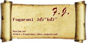 Fogarasi Jákó névjegykártya